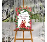Indian Wedding Welcome Sign, Desi Wedding Décor, A1, A2, A3 or A4, Reception Welcome Sign, Nikah Welcome Board, Mehndi Night, Indian Wedding