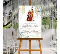 Indian Wedding Welcome Sign, Desi Wedding Décor, A1, A2, A3 or A4, Reception Welcome Sign, Nikah Welcome Board, Mehndi Night, Indian Wedding