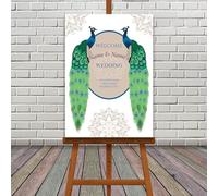 Indian Wedding Welcome Sign, Desi Wedding Décor, A1, A2, A3 or A4, Reception Welcome Sign, Nikkah Welcome Board, Indian Peacock Welcome Sign