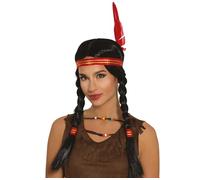 Indian wig with braids and pen