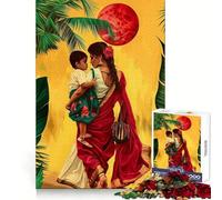 Indian with Baby Puzzles for Adults 1000 Piece Cognitive Train Perfect Connection Pattern Build Art Display (38x26cm)
