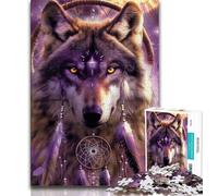 Indian Wolf 1000 Piece Jigsaw Puzzle for Adults Teens,Staycation Kill Time Every Piece Is Unique - Challenging Family Fun Game (38x26cm)