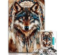 Indian Wolf 1000 Piece Jigsaw Puzzles for Adults Gifts,Decompressing Intellectual Educational Toy Perfect Decoration 38x26cm