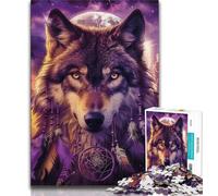 Indian Wolf 1000 Pieces Jigsaw Puzzle For Adults Teens,Stress Reliever Difficult Challenge Deal As Gifts for The Whole Family (38x26cm)