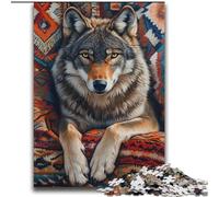 Indian Wolf 2000 Piece Jigsaw Puzzles, Learning Educational Toys Family Games with Matching Poster And Trivia Sheet (70x100cm)