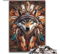 Indian Wolf 2000 Pieces Jigsaw Puzzle for Adults& Teens, Stress Reliever Staycation Kill Time with Matching Poster And Trivia Sheet (70x100cm)