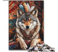 Indian Wolf Jigsaw Puzzles for Adults 1000 Jigsaws, Art Interesting Stress Reduction Wishlist with Santa Claus for Age 14 (26x38cm)
