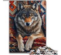 Indian Wolf JigsawPuzzle 1000 Pieces for Adults, Challenging Game And Family Play with Matching Poster And Trivia Sheet (26x38cm)