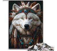 Indian Wolf Jigsaws 1000 Pieces for Teenagers, Challenging To Complete But Fun And Humorous Birthday Present, Gifts, Wall Art (50x75cm)