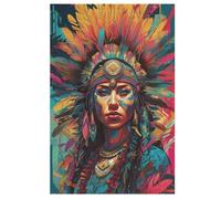 Indian Woman 1000 Pieces Wooden Jigsaw Puzzle for Adults Puzzles Brain Exercise Challenge High Difficulty Game for Kids 78×53cm