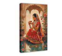 Indian Woman Art Poster Print Traditional Cultural Print Wall Art For Exquisite Home Decor Bedroom & Home Office Room