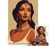 Indian Woman Art Puzzles for Adults 1000 Puzzles Cognitive Skill Precise Connection Fun Challenge Santa Surprise (38x26cm)