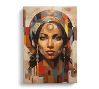 Indian Woman Dadaism Art Canvas Print | Gallery Wrapped 30mm Frame Wall Art | 30x20 inches | Ready to Hang | Contemporary People Picture | Living Room Bedroom Lounge Office