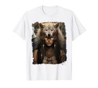 Indian Woman Wolf Value Graphic T-Shirt, Men, White, S