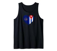 Indiana and Cuba Flags: Heart Shaped Unity Tank Top
