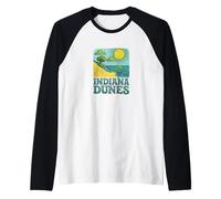 Indiana Dunes National Park Illustration Raglan Baseball Tee