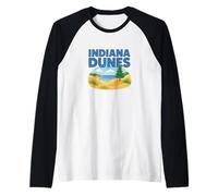Indiana Dunes National Park Illustration Raglan Baseball Tee