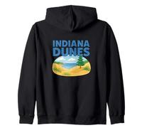 Indiana Dunes National Park Illustration Zip Hoodie
