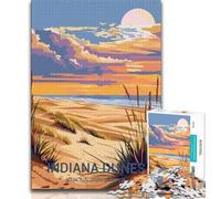 Indiana Dunes National Park Puzzles for Teenagers 1000 Pieces,Help The Brain Exercise Addictive Toys to Cultivate Patience Suitable for Couples 50x75cm