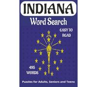 Indiana inspired/themed word search book.: Book is 6 X 9 inches, 110 pages with 55 Puzzles and 495 words with mostly easy to read print. Each puzzle ... vertically, diagonally, forward, or backward.