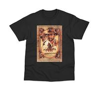 Indiana Jones and The Last Crusade Movie Poster Inspired Direct to Garment Printed T-Shirt (XXL, Black)
