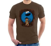 Indiana Jones Cookie Monster Gingerbread Man Mix Men's T-Shirt Chocolate