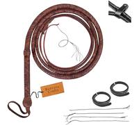 Indiana Jones Leather Bull whip in 4 to 16 feet / 1.2 to 4.8 meter Length Brown Kangaroo Leather Equestrian, Professional Premium Quality,Horse Riding Bullwhip… (6 feet (1.8 meter))