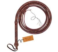 Indiana Jones Leather Bull whip in 4 to 16 feet / 1.2 to 4.8 meter Length Brown Kangaroo Leather Equestrian, Professional Premium Quality,Horse Riding Bullwhip… (10 feet (3 meter))