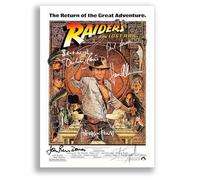 Indiana Jones Raiders of the Lost Ark All Movie Film Posters Cast Signed A4 Poster Photo Print Framed Autograph Gift Harrison Ford, Karen Allen, Paul Freeman (Raiders Lost Ark A4 poster Only)