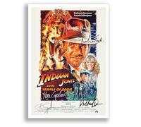 Indiana Jones Raiders of the Lost Ark All Movie Film Posters Cast Signed A4 Poster Photo Print Framed Autograph Gift Harrison Ford, Karen Allen, Paul Freeman (Temple of Doom A4 poster Only)