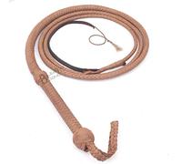 Indiana Jones Style 4 Foot 8 Plait Natural Tan Brown Leather Bullwhip Real Cowhide Leather Bull Whip