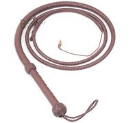 Indiana Jones Style 8 Foot & 10 Foot Dark Brown Leather Equestrian Bullwhip 8 Strands Real Cowhide Leather Bull Whip (08)