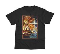 Indiana Jones Temple of Doom Movie Poster Style Inspired DTG Printed T-Shirt (Black, XXL)