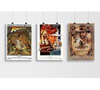 Indiana Jones Trilogy Poster Set - Raiders Of The Lost Ark - The Last Crusade & Temple Of Doom Poster/Print/Picture Satin Photo Paper - A1 Set