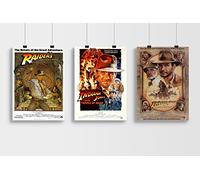 Indiana Jones Trilogy Poster Set - Raiders Of The Lost Ark - The Last Crusade & Temple Of Doom Poster/Print/Picture Satin Photo Paper - A4 Set