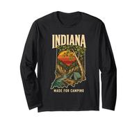 Indiana Made for Camping Vintage Tent Creek Souvenir Long Sleeve T-Shirt