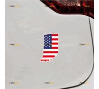 Indiana Map US Flag Sticker Decal Vinyl - 2 Pack Reflective 10.2cm - for Car Boat Laptop Cup