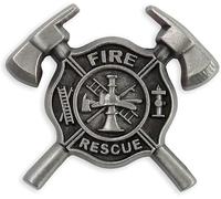 Indiana Metal Craft Fire Rescue High Relief Pewter Lapel Pin