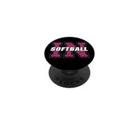 Indiana Softball Vintage Pink Animal Style IN State Art PopSockets Adhesive PopGrip