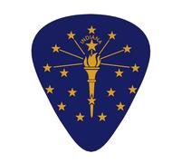 Indiana State Flag 12 guitar picks per pack, available in 3 different thicknesses, suitable for electric guitars, ukuleles, etc.