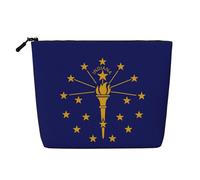 Indiana State Flag A Versatile Travel Makeup Bag, Ideal for Daily Routines and Business Journeys