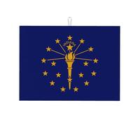 Indiana State Flag Absorbent Kitchen Mat 18x24 inches - High-density fiber absorbs water quickly