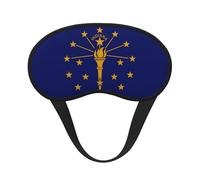 Indiana State Flag Blackout Sleep Mask with Elastic Band Design Fits All Head Shapes Ideal for Travel Office and Shift Work