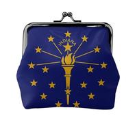 Indiana State Flag Coin Purses, Change Purse Wallets, For Festivals And Special Occasions, Black, One Size, Art Deco