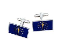 Indiana State Flag Cufflinks - USA Patriotic Gift for Men | American State Pride Accessories | Groomsmen Wedding Gift | Gift Box Included | Perfect for Proud Hoosiers & Collectors