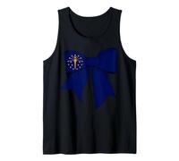 Indiana State Flag Girl Coquette Bow Ribbon Tank Top