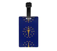 Indiana State Flag Golf Bag Privacy Label, Detachable Briefcase (3.3 * 2.1 inches), Children's School Bag, Sports Bag Label, Travel Luggage Label