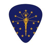Indiana State Flag guitar pick set, 3 different thicknesses, 12 pieces for a variety of instruments
