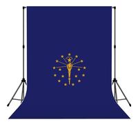 Indiana State Flag Print 5x7ft Backdrop Curtain With Hanging Pocket Back Drop Photography Accessories For Live Streaming