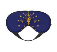 Indiana State Flag Print Eye Mask for Comfortable Sleep – Elastic Nighttime Shade, Perfect for Plane, Travel, and Meditation